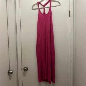 ATM Women's Pink Cotton-jersey Midi Dress